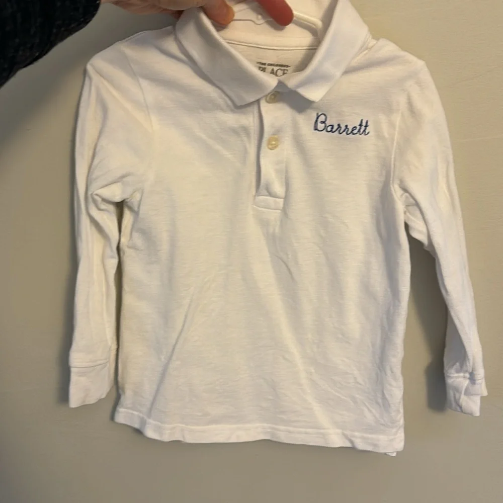 Boys “Barrett” monogrammed zip up jacket & long sleeve polo 3T